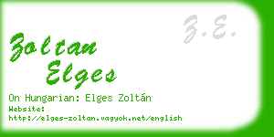 zoltan elges business card